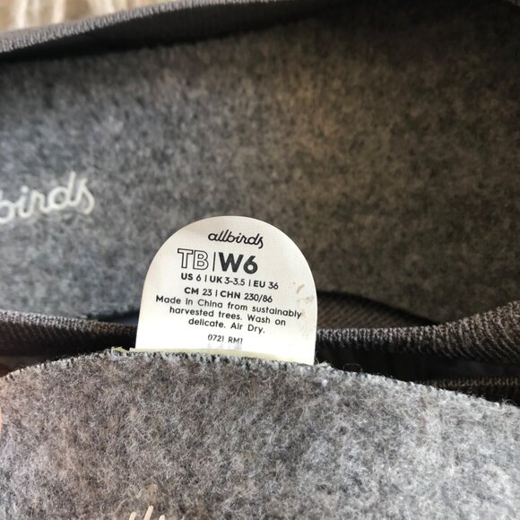 Allbirds 6 Grey Shoes Flats Slip On Mist Tree Breezers Gray Ballet Anthropologie - Picture 12 of 13